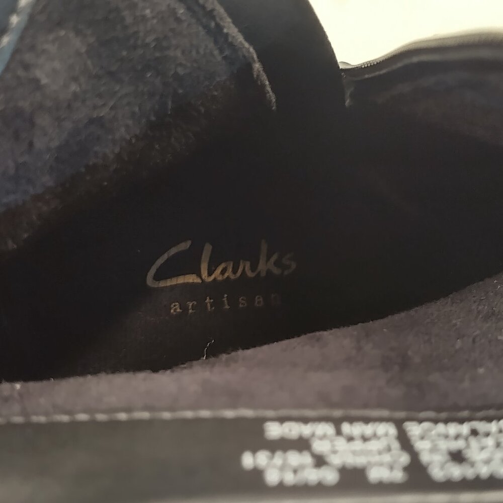 Clarks Artisan Black Leather Ankle Block Heel Boots Booties Women US 7M - Picture 10 of 11